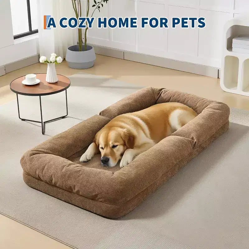 Divano Letto a Terra COZONY, Poltrona Sdraio Reclinabile Regolabile a 5 Posizioni, Letto per Cani Umano per Adulti e Animali Domestici, Tatami Pieghevole, Cuscini Inclusi