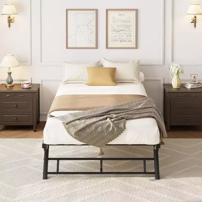 GustoWave Letto a rotelle estraibile gemello, Letto a rotelle con ruote bloccabili, Piattaforma metallica pieghevole, 73,6''
