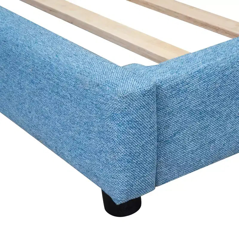 Divano Letto Angolare a L, Divano Letto Imbottito con Porte USB, Struttura Letto a Piattaforma in Lino Trapuntato con Testiera