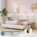 Set Divano Letto con Letto Estraibile - Divano Letto Singolo con Struttura in Metallo e Supporto a Doghe in Acciaio - Divano Letto Multifunzionale per Camera da Letto, Camera degli Ospiti