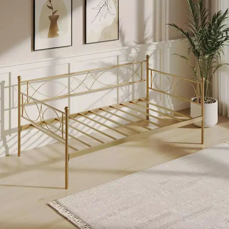Set Divano Letto con Letto Estraibile - Divano Letto Singolo con Struttura in Metallo e Supporto a Doghe in Acciaio - Divano Letto Multifunzionale per Camera da Letto, Camera degli Ospiti
