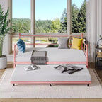Set Divano Letto con Letto Estraibile - Divano Letto Singolo con Struttura in Metallo e Supporto a Doghe in Acciaio - Divano Letto Multifunzionale per Camera da Letto, Camera degli Ospiti