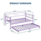 Set Divano Letto con Letto Estraibile - Divano Letto Singolo con Struttura in Metallo e Supporto a Doghe in Acciaio - Divano Letto Multifunzionale per Camera da Letto, Camera degli Ospiti