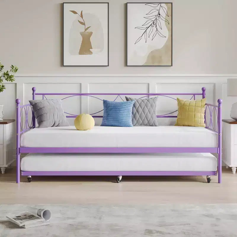 Set Divano Letto con Letto Estraibile - Divano Letto Singolo con Struttura in Metallo e Supporto a Doghe in Acciaio - Divano Letto Multifunzionale per Camera da Letto, Camera degli Ospiti