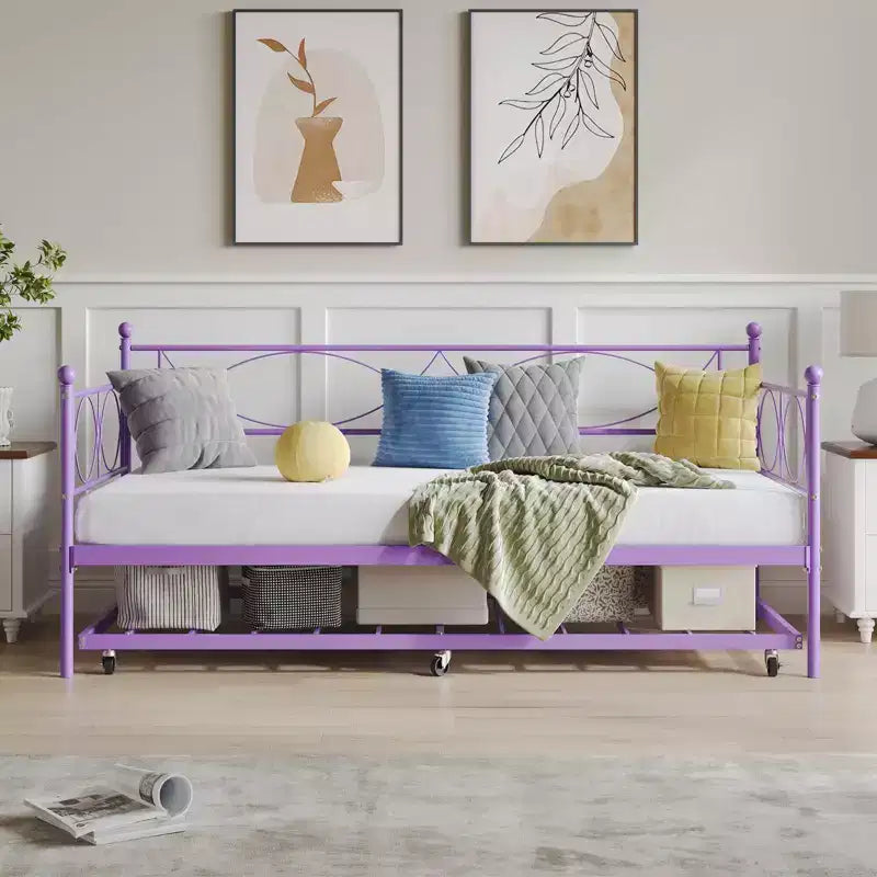 Set Divano Letto con Letto Estraibile - Divano Letto Singolo con Struttura in Metallo e Supporto a Doghe in Acciaio - Divano Letto Multifunzionale per Camera da Letto, Camera degli Ospiti