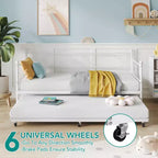 Set Divano Letto con Letto Estraibile - Divano Letto Singolo con Struttura in Metallo e Supporto a Doghe in Acciaio - Divano Letto Multifunzionale per Camera da Letto, Camera degli Ospiti