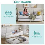 Set Divano Letto con Letto Estraibile - Divano Letto Singolo con Struttura in Metallo e Supporto a Doghe in Acciaio - Divano Letto Multifunzionale per Camera da Letto, Camera degli Ospiti