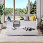 Set Divano Letto con Letto Estraibile - Divano Letto Singolo con Struttura in Metallo e Supporto a Doghe in Acciaio - Divano Letto Multifunzionale per Camera da Letto, Camera degli Ospiti