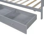 Letto a giorno matrimoniale/full size con 3 cassetti, porte USB e scrivania - ModernLuxe