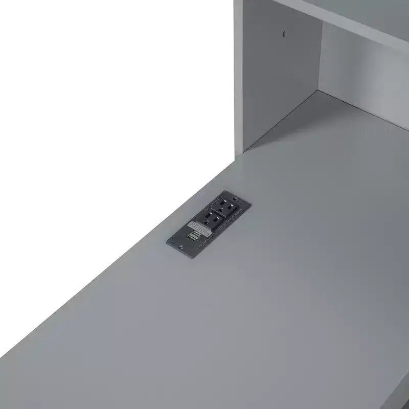 Letto a giorno matrimoniale/full size con 3 cassetti, porte USB e scrivania - ModernLuxe