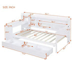 Letto a giorno matrimoniale/full size con 3 cassetti, porte USB e scrivania - ModernLuxe