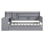 Letto a giorno matrimoniale/full size con 3 cassetti, porte USB e scrivania - ModernLuxe