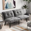 MAYEERTY Two Seat Convertible Folding Modern Sofa for Living Room Small Space Gray