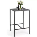 VINGLI 27 Inch Outdoor Aluminum Bar Table, Lightweight Rust-Proof Patio Balcony Pub Table for Indoor Outdoor Use (Gray)