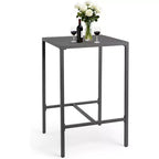 VINGLI 27 Inch Outdoor Aluminum Bar Table, Lightweight Rust-Proof Patio Balcony Pub Table for Indoor Outdoor Use (Gray)