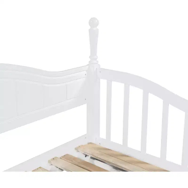 Divano Letto in Legno con Letto Estraibile e 2 Cassetti Contenitori, Divano Letto Estensibile da Singolo a Matrimoniale, Elegante Struttura Letto a Divano per Soggiorno Camera da Letto