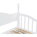 Divano Letto in Legno con Letto Estraibile e 2 Cassetti Contenitori, Divano Letto Estensibile da Singolo a Matrimoniale, Elegante Struttura Letto a Divano per Soggiorno Camera da Letto