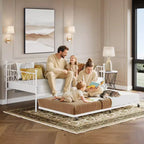 Sedie Pieghevoli Confezione da 2 - Base Materasso a Doghe in Metallo Resistente, Nessuna Molla Richiesta, Facile Montaggio, Elegante Testiera, Letto a Giorno Singolo con Letto Estraibile.