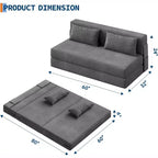 Divano letto e poltrona letto pieghevoli 4 in 1, convertibili per soggiorno, camera da letto, camera degli ospiti, grigio scuro