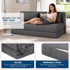 Divano letto e poltrona letto pieghevoli 4 in 1, convertibili per soggiorno, camera da letto, camera degli ospiti, grigio scuro