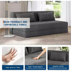 Divano letto e poltrona letto pieghevoli 4 in 1, convertibili per soggiorno, camera da letto, camera degli ospiti, grigio scuro