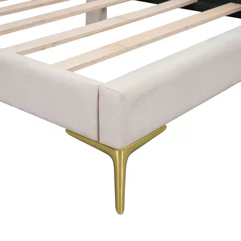 Divano letto imbottito in lino Twin/Full con testiera e braccioli per soggiorno