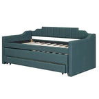 Daybed Imbottito a Una Piazza con Letto Estraibile e 3 Cassetti, Struttura Letto a Giorno in Legno con Contenitore per Camera da Letto