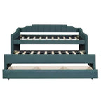 Daybed Imbottito a Una Piazza con Letto Estraibile e 3 Cassetti, Struttura Letto a Giorno in Legno con Contenitore per Camera da Letto