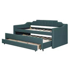 Daybed Imbottito a Una Piazza con Letto Estraibile e 3 Cassetti, Struttura Letto a Giorno in Legno con Contenitore per Camera da Letto