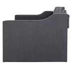 Divano Letto Estraibile Imbottito con Rotelle, Struttura Divano Letto Singolo per Camera da Letto, Nero
