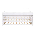Divano Letto con Due Letti Estraibili e Scaffali, Struttura per Divano Letto in Legno con Design di Ricarica USB e 1 Luce Gratis,