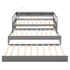 Divano Letto con Due Letti Estraibili e Scaffali, Struttura per Divano Letto in Legno con Design di Ricarica USB e 1 Luce Gratis,
