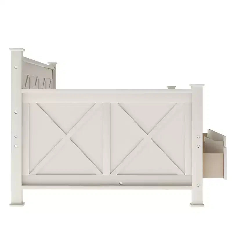 Divano Letto Singolo in Legno con 2 Cassetti Contenitore, Telaio Moderno e Rustico Casual per Camera da Letto, Soggiorno, Camera degli Ospiti