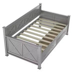 Divano Letto Singolo in Legno con 2 Cassetti Contenitore, Telaio Moderno e Rustico Casual per Camera da Letto, Soggiorno, Camera degli Ospiti