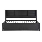 Letto a giorno in metallo singolo con testiera libreria, letto a giorno con letto estraibile e porte USB, letto a giorno Captain's con ripiani portaoggetti