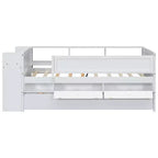 Letto a giorno in metallo singolo con testiera libreria, letto a giorno con letto estraibile e porte USB, letto a giorno Captain's con ripiani portaoggetti