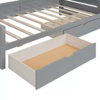 Divano Letto Singolo/Matrimoniale con Libreria e Contenitore, Divano Letto in Legno con 2 Cassetti, Divano Letto in Legno con Mobiletti e Ripiani Contenitori