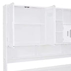 Divano Letto Singolo/Matrimoniale con Libreria e Contenitore, Divano Letto in Legno con 2 Cassetti, Divano Letto in Legno con Mobiletti e Ripiani Contenitori