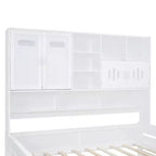 Divano Letto Singolo/Matrimoniale con Libreria e Contenitore, Divano Letto in Legno con 2 Cassetti, Divano Letto in Legno con Mobiletti e Ripiani Contenitori