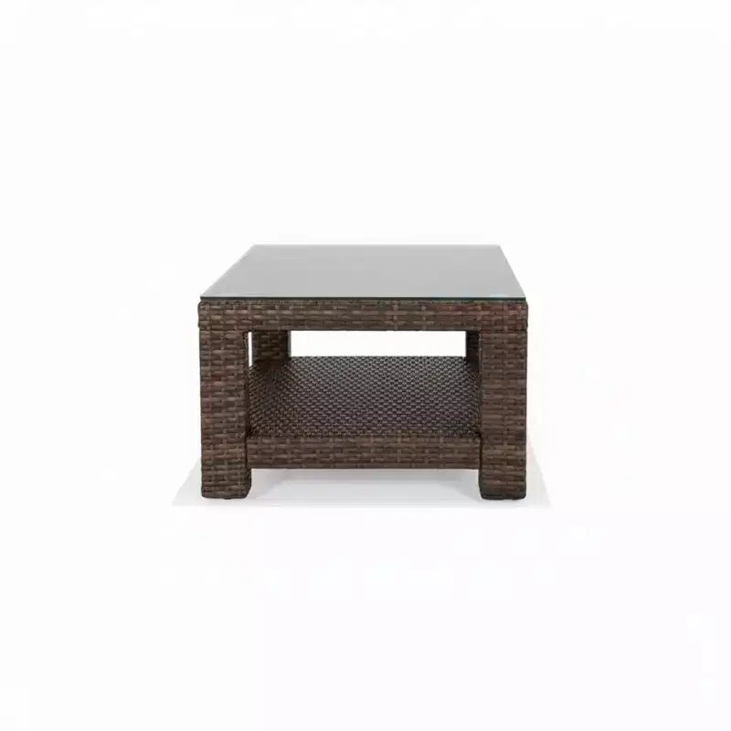 Tavolino da Caffè Rettangolare Cabo con Ripiano, Rattan Piatto Jacobean 8 mm, 110 cm L x 70 cm P x 43 cm H