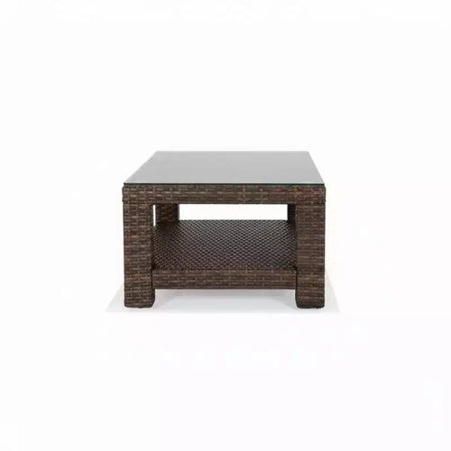 Tavolino da Caffè Rettangolare Cabo con Ripiano, Rattan Piatto Jacobean 8 mm, 110 cm L x 70 cm P x 43 cm H