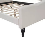 Divano letto imbottito a grandezza naturale, divano letto in lino con schienale trapuntato a bottoni per camera da letto, soggiorno, camera degli ospiti, beige