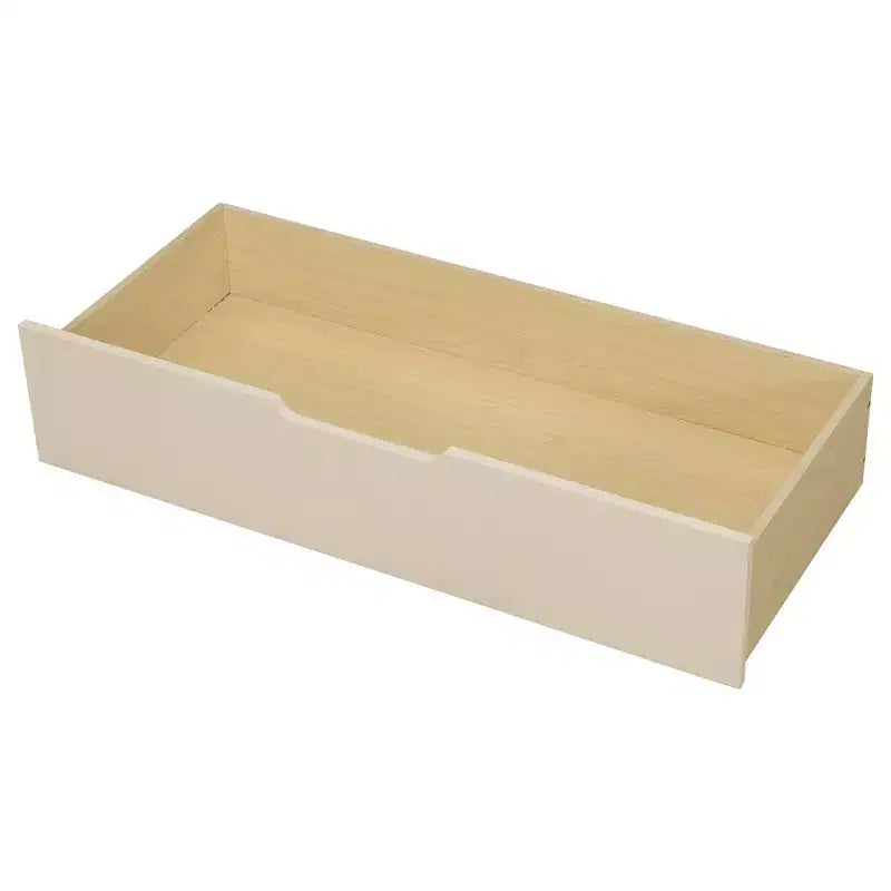 Letto a piattaforma con testiera a libreria angolare e cassetti, Struttura letto in legno con ricarica e testiera imbottita, Crema