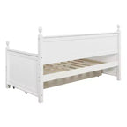 Divano letto singolo con contenitore a tre cassetti, struttura del divano letto singolo in legno per camera da letto, bianco