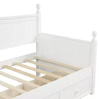 Divano letto singolo con contenitore a tre cassetti, struttura del divano letto singolo in legno per camera da letto, bianco