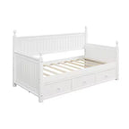 Divano letto singolo con contenitore a tre cassetti, struttura del divano letto singolo in legno per camera da letto, bianco