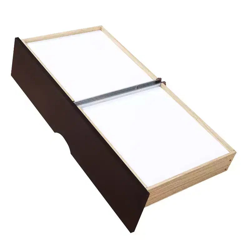 Divano Letto in Legno Matrimoniale con Letto Estraibile e Due Cassetti Contenitori, Struttura Letto Estensibile, Divano Letto per Camera da Letto Soggiorno