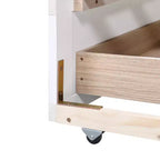 Divano Letto in Legno Matrimoniale con Letto Estraibile e Due Cassetti Contenitori, Struttura Letto Estensibile, Divano Letto per Camera da Letto Soggiorno