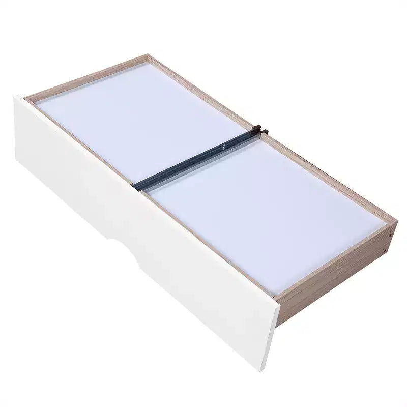 Divano Letto in Legno Matrimoniale con Letto Estraibile e Due Cassetti Contenitori, Struttura Letto Estensibile, Divano Letto per Camera da Letto Soggiorno