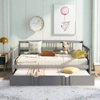 Divano Letto in Legno Massello con Letto Estraibile, Struttura Divano Letto Allungabile in Legno Massello con Letto Estraibile a Scomparsa